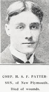 Lance Corporal Stanley Herbert Frank Patterson New Zealand Rifle Brigade.  Died Monday 25 September 1916