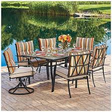 Wrought iron is also a material that can withstand a hot, humid climate with minimal upkeep. Wilson Fisher Westport 7 Piece Dining Set Affordable Outdoor Furniture Costco Patio Furniture Patio Furniture Makeover