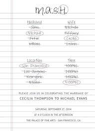 cute idea for wedding invitations mash game by jessica chao wedding invitations wedding love and marriage