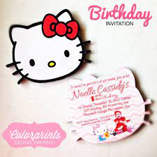 Hello Kitty Head Birthday Invitation Baptismal Christening Email Colorprints Yahoo Com Instagram Printable Wedding Programs Invitations Birthday Invitations