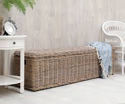 Rattan + solid wood frame (environmental, tasteless, durable). Oliver Rattan Storage Trunk Blanket Box Antique Grey