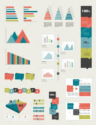 flat infographic collection of charts graphs speech