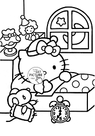 Hello Kitty Ready To Sleep Coloring Page For Kids For Girls Coloring Pages Printables Free Hello Kitty Coloring Coloring Pages For Girls Bunny Coloring Pages
