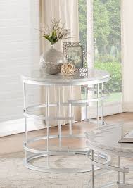 Round Marble And Silver End Table Brassica Rc Willey Furniture Store Coffee Table End Table Set End Tables Table