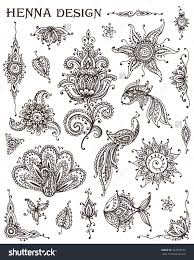 Henna Animal Tattoos Vector Set Of Henna Floral And Animal Elements Henna Animals Mehndi Art Animal Tattoos