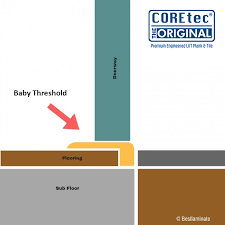 Our flush stair nose is installed in 3 easy steps. Baby Threshold Molding Coretec Rome Oak 01v19 00793
