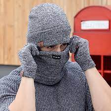 3pcs Knitted Hat Gloves Scarf Set Men Winter Fashion Soft Warm Casual Unisex Cap Mensfashion Mensoutfits Mens Winter Fashion Hat And Scarf Sets Knitted Hats