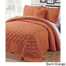 Solid color quilts & coverlets : Serenta Solid Quilted Quatrefoil Cotton 4 Piece Bedspread Set Overstock 11352834 Sea Fog King Queen