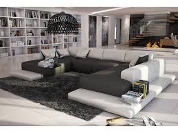 305 x 83,5 x 239 cm. Wohnlandschaft Scosy Kunstleder Grau Weiss Gunstig Kaufen
