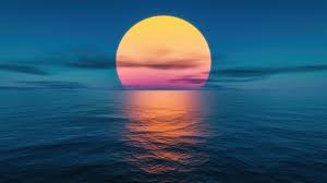 Sunset Ocean Beautiful Scenery Wallpaper 4K PC Desktop #4180b