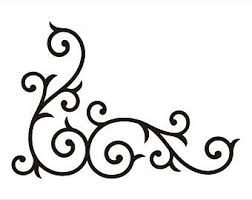 Wrought Iron Corner Swirl Medium Etsy In 2021 Boarder Designs Vinyl Wall Art Decals Decal Wall Art