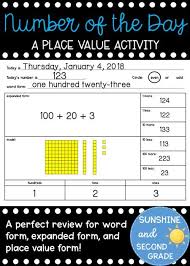 Number Of The Day Place Value Expanded Form Word Form Model Form Math Centers Teaching Math Elementary Place Value Activities Elementary Resources