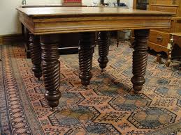 Early 1900 S Oak Dining Table With 6 Leaves Opens To 8 1 2 Feet Rl 61878 Removed Wood Table Design Oak Dining Table Oak Table
