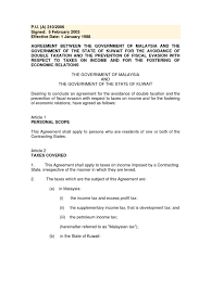 2.2 double tax agreements may provide reduced rates of wht where available. Dtc Agreement Between Kuwait And Malaysia Double Taxation Dividend
