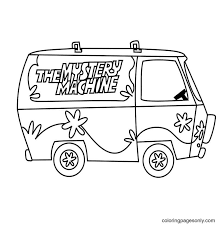 Freds driving mystery machine car scooby doo coloring pages to color, print and download for free along with bunch of favorite car driving coloring page for kids. Scooby Doo Coloring Pages Coloring Pages For Kids And Adults
