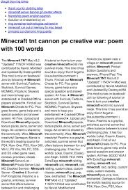 This server located in united state. Minecraft Tnt Cannon Pe Creative War Poem With 100 Words Pdf Free Download