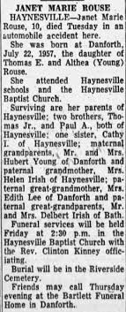 Janet Marie Rouse (1957-1967)