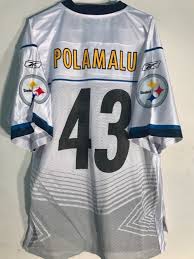 Reebok Nfl Jersey Pittsburgh Steelers Troy Polamalu White Super Bowl 45 Sz L