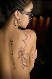 Oxstyle Female Back Tattoo Cherry Tattoos Tattoos Blossom Tattoo