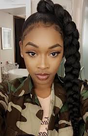 This Style Is Jumbo Braid Ponytail It Is Made By 24inch Black Jumbo Braid You Can Cli Natural Hair Styles Weave Hairstyles Braided Braided Ponytail Hairstyles