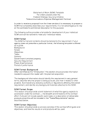 Sow Template Statement Of Work Statement Template Statement