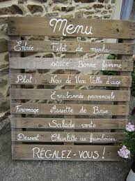 Menu Sur Palette Menu Mariage Champetre Menu Mariage Deco Mariage Champetre