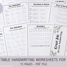 Make alphabet worksheets or spelling practice sheets. Printable Handwriting Worksheets5 Pages Letters Words And Etsy