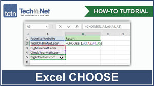 For example, if we select '6' as our 'index_num', we will expect the 'choose' function to select 'june' as its output. How To Use The Choose Function In Excel Youtube