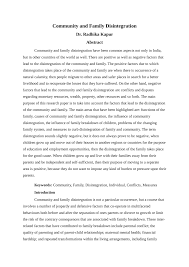 Pdf Community And Family Disintegration