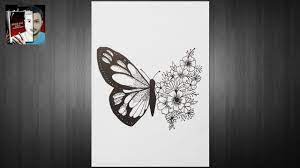 Über 7 millionen englischsprachige bücher. How To Draw Beautiful Butterfly On Flower Creative Butterfly Drawing Butterfly Drawing Art Azad Youtube