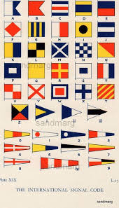 vintage chart of nautical flags of the international signal