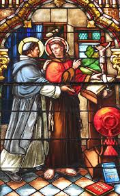 The Stained Glass Window Of St Bonaventure And St Thomas Aquinas Can Be Seen Inside St Bonaventure Chu Stained Glass Church Saint Thomas Aquinas Bonaventure