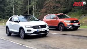 It impresses with its striking and dynamic crossover design as well as its flexibility. Vergleich Vw T Roc Vs T Cross 2019 Youtube