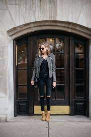 Grey Leather Jacket Outfit How To Style Shopbop Fall 2017 Sale Gray Leather Jacket Outfit Grey Leather Jacket Leather Jacket Outfits