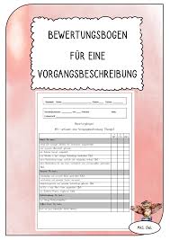 Bewertungsbogen Vorgangsbeschreibung Rezept Unterrichtsmaterial In Den Fachern Deutsch Fachubergreifendes Vorgangsbeschreibung Bewertung Lernen
