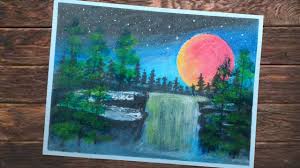 Bagaimana cara melukis dengan cat minyak? Cara Menggambar Pemandagan Air Terjun Waterfall Oil Pastel Drawing C Gambar Pastel Gambar Simpel Painting