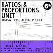 Proportions notes hw key answer : Ratios And Proportions Unit 6th Grade Math 6 Rp 1 6 Rp 3 Tpt