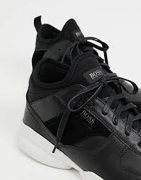 Promo ini gratis tanpa dipungut biaya. Boss Rapid Hi Top Ledersneaker In Schwarz Mit Kontrastierender Sohle Asos