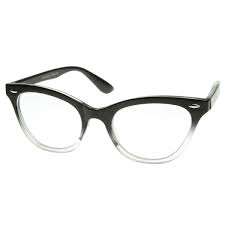 Half Black And Clear Glasses Translucent Fade Cat Eye Shaped Clear Lens Glasses With Rivets Cat Eye Glasses Cheap Eyeglasses Eyeglasses For Women