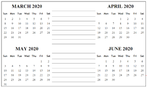 April To June 2020 Calendar In 2020 Calendar Printables Calendar Template 2019 Calendar