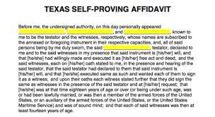 Notice is posted to correct the issue/vacate. Texas Self Proving Affidavit Form Eforms