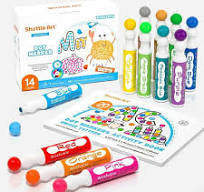 Shuttle Art Dot Markers, 14 Colors Bingo Daubers with 20 Unique Patterns of  Dot Book for Art Activities, Non-Toxic Washable Coloring Markers