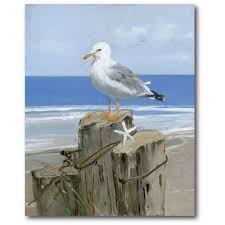 Rosecliff Heights Keeping Watch Print On Wrapped Canvas Wayfair In 2020 Nautical Painting Beach Canvas Canvas Painting