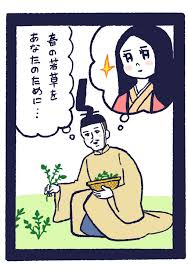 百人一首 君 が ため 春の 野 に