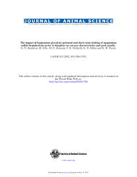 Get medical attention if symptoms occur. Pdf The Impact Of Longissimus Glycolytic Potential And Short Term Feeding Of Magnesium Sulfate Heptahydrate Prior To Slaughter On Carcass Characteristics And Pork Quality