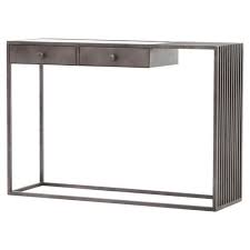Strom Industrial White Marble Grey Metal Asymmetry Console Table Marble Console Table Console Table Reclaimed Wood Console Table