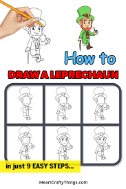 Draw leprechaun's coat and hands. Leprechaun Drawing How To Draw A Leprechaun Step By Step