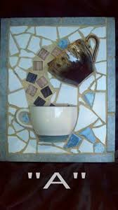 Coffee Cup Mosaic 45 Created From Broken Cups Tiles Glass Upcycled And Coffee Cup Crafts Mosaic Crafts Cup Crafts