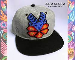 Custom Cap Huichol Beaded Cap Baseball Cap Mexican Hat Beaded Hat Trucker Hat Mexican Folk Art Flat Bill Hat Snapback Beaded Hat Bead Caps Custom Caps