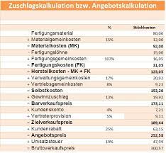 As of today we have 79,227. Zuschlagskalkulation Schema Beispiel Industrie Angebote Berechnen Excel Vorlage